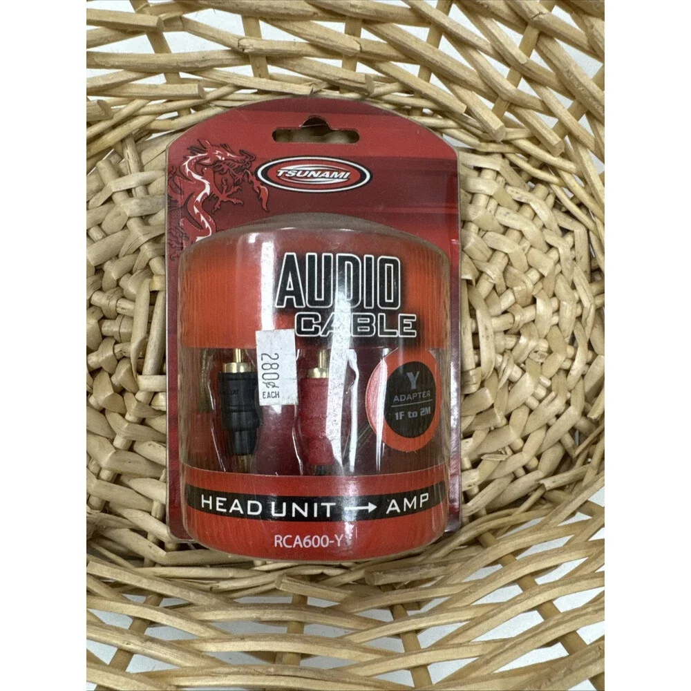 Tsunami RCA Audio Cables-Gold- 1 Female To 2 Male-RCA600-Y1-New